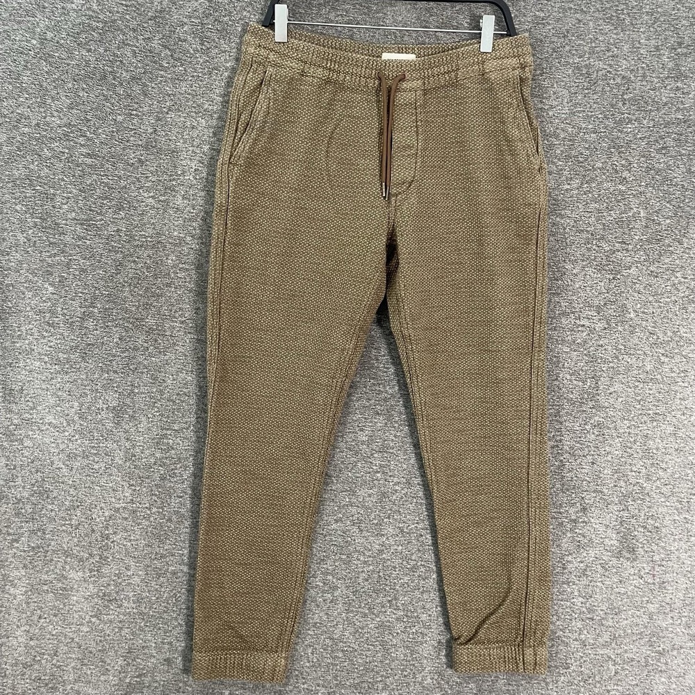 Taylor Stitch Apres Pants Mens M Brown Knit Jogger Organic Cotton Huckberry
